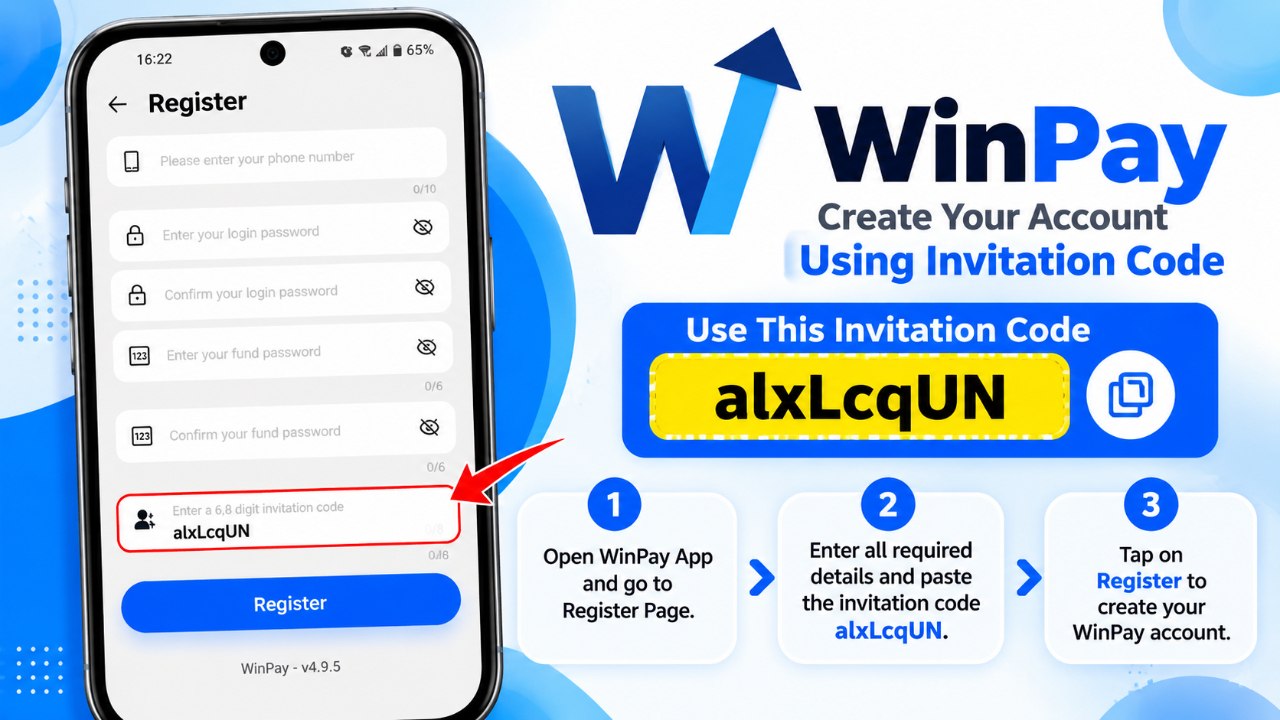 WinPay Invite Code input screen illustration